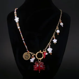 Collar Artesanal Vida Marina Roja