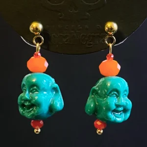 Pendientes Artesanales Buda Turquesa