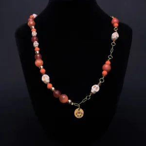 Collar Artesanal Caveira Laranja